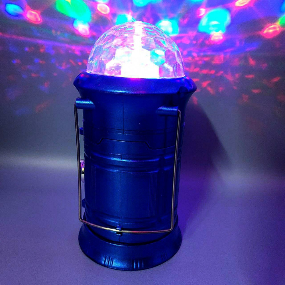 Раздвижной кемпинговый фонарь Magic Cool camping light c диско лампой LL-5801 (3 режима работы, с функцией - фото 4 - id-p215122360