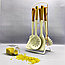 Набор кухонных силиконовых принадлежностей Kitchen set silicone 7 предметов на подставке / Светлое дерево, фото 4
