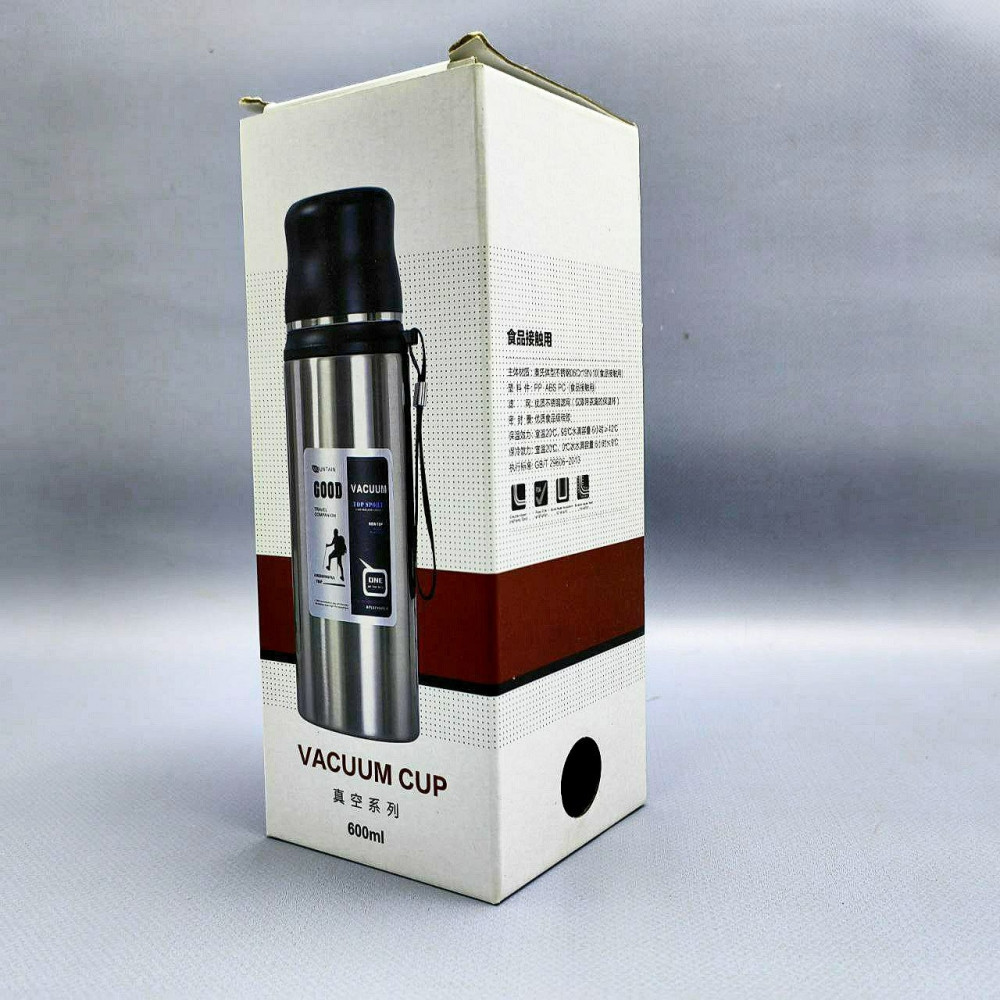 Термос вакуумный 600 мл. Vacuum Cup из нержавеющей стали, чашка, клапан - фото 3 - id-p215122401
