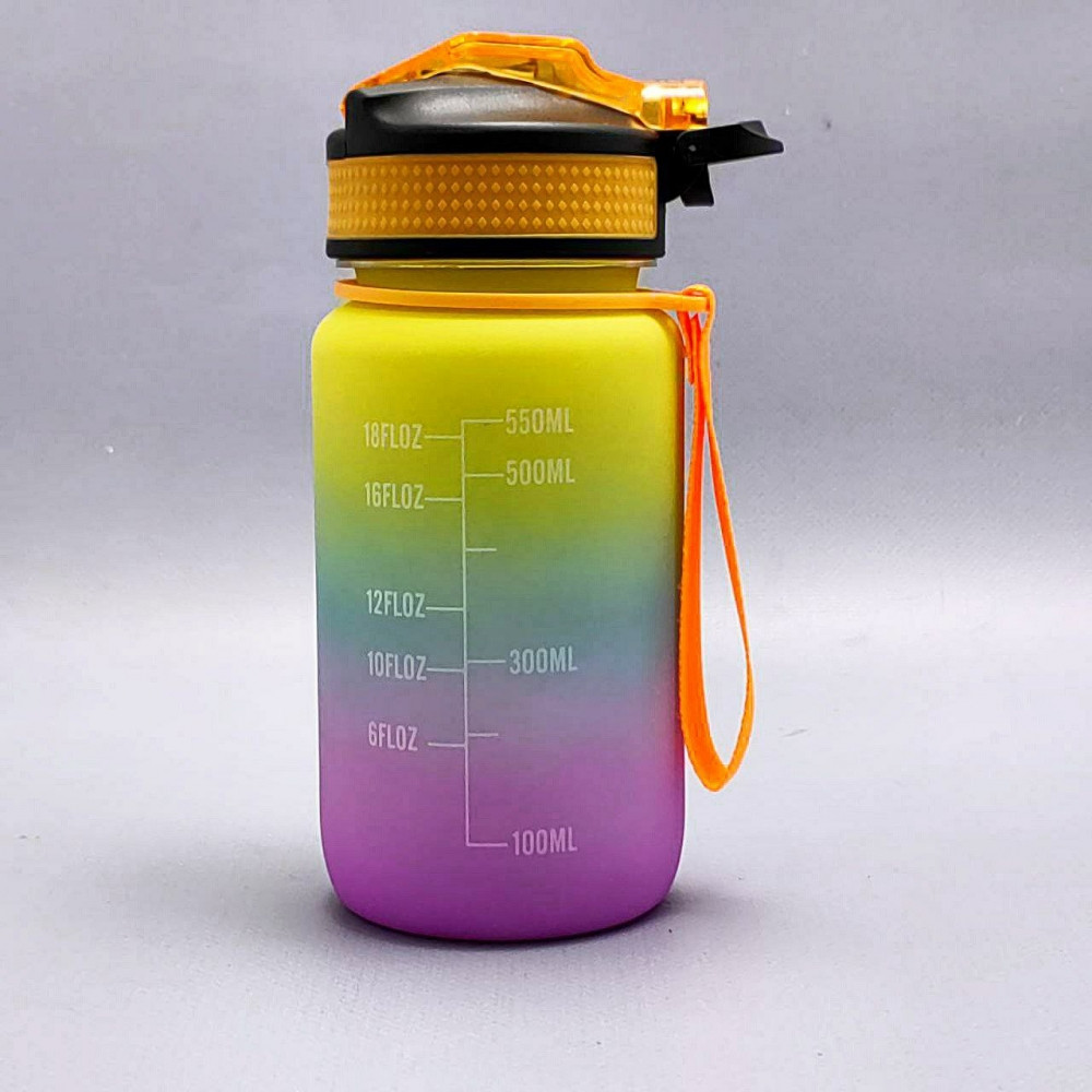 Бутылка для воды 550 мл. с клапаном и разметкой / Двухцветная бутылка для воды и других напитков Сине-розовая - фото 4 - id-p215122408