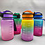 Бутылка для воды 550 мл. с клапаном и разметкой / Двухцветная бутылка для воды и других напитков Сине-розовая, фото 10