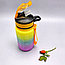 Бутылка для воды 550 мл. с клапаном и разметкой / Двухцветная бутылка для воды и других напитков, фото 5