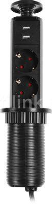 Сетевой разветвитель PREMIER 3R USB, 1.8м, черный [px/bl-vrt-3r-2usb-blk] - фото 4 - id-p217622991