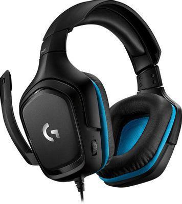 Гарнитура Logitech G431, для компьютера и игровых консолей, мониторные, проводные, черный / синий [981-000772] - фото 3 - id-p219048296