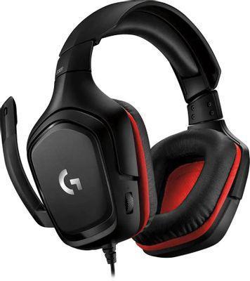 Гарнитура Logitech G331, для компьютера и игровых консолей, мониторные, проводные, черный / красный - фото 3 - id-p219048297