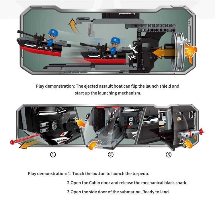 Конструктор брик brick 1730 Подводная лодка , аналог лего lego - фото 4 - id-p219069191