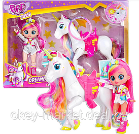 Кукла Дрими и единорог Рим со звуковыми эффектами Cry Babies BFF IMC87798