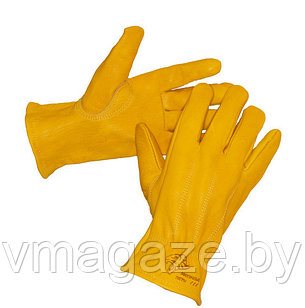 Перчатки рабочие натуральная кожа Восточные Тигры G133 (цвет желтый)