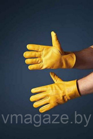 Перчатки рабочие натуральная кожа Восточные Тигры G133 (цвет желтый) - фото 3 - id-p219069385