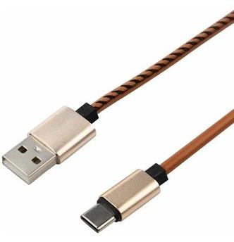 REXANT (18-1897) Кабель USB-Type-C/2A/leather/brown/1m/REXANT