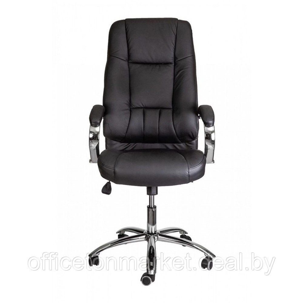 Кресло для руководителя "KING A" поворотное, хром, натуральная кожа, черный - фото 2 - id-p219066675