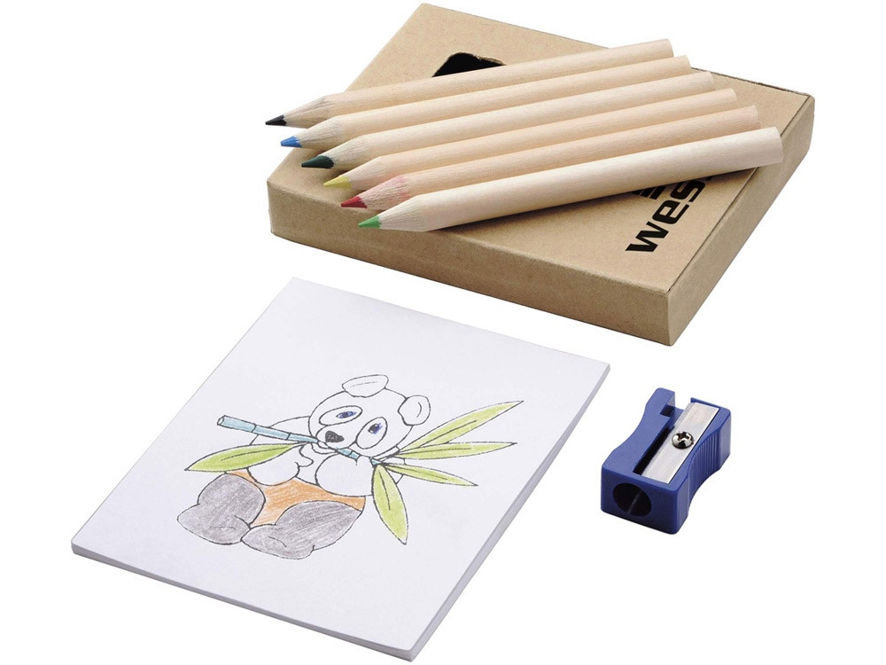 Набор для рисования: 6 цветных карандашей, точилка, раскраска - фото 4 - id-p219072720