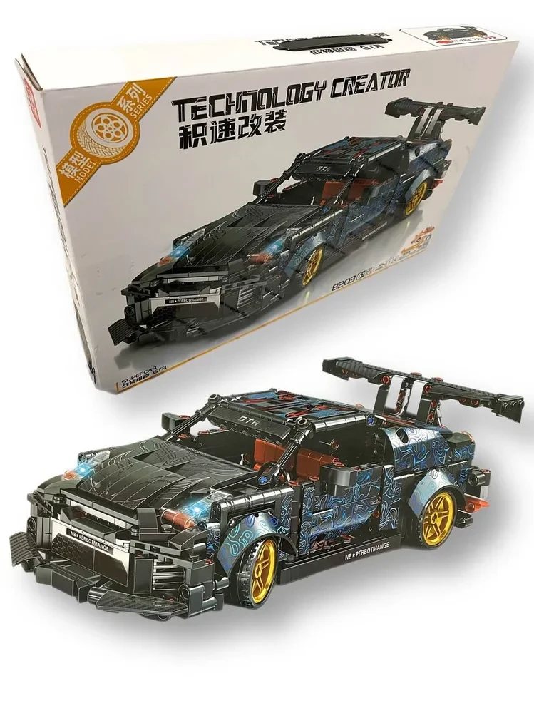 Конструктор Техник Technic 8203 Гоночная спортивная машина Нисан Nissan GTR 681 деталь 28 см инерция