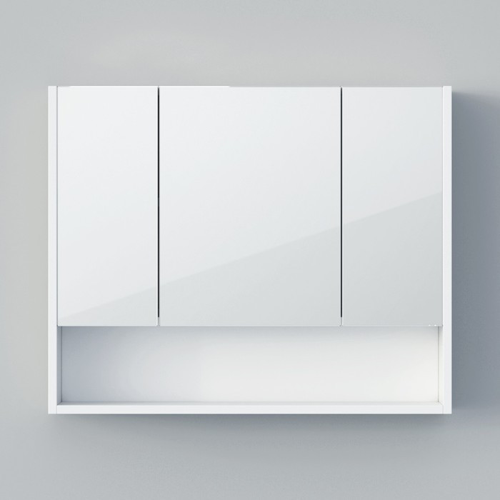 Шкаф-зеркало Spectrum 80, 80 х 75 х 15 см, с доводчиком, фасад МДФ - фото 4 - id-p219074723