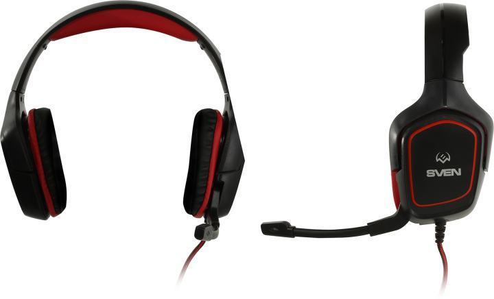 Наушники с микрофоном SVEN AP-G333MV Black-Red (с регулятором громкости шнур 2.2м) - фото 1 - id-p219076273