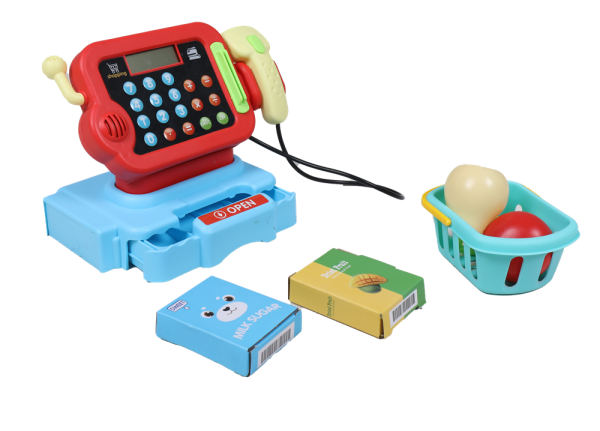 Кассовый аппарат детский LT8801-5C , продукты, корзина, калькулятор, сканер, откр.касса, деньги, м - фото 2 - id-p219078693