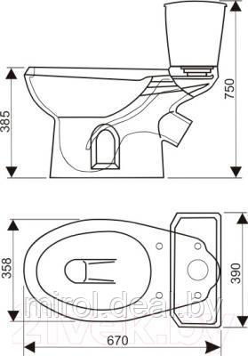 Унитаз напольный Оскольская керамика Элисса - фото 3 - id-p219078875