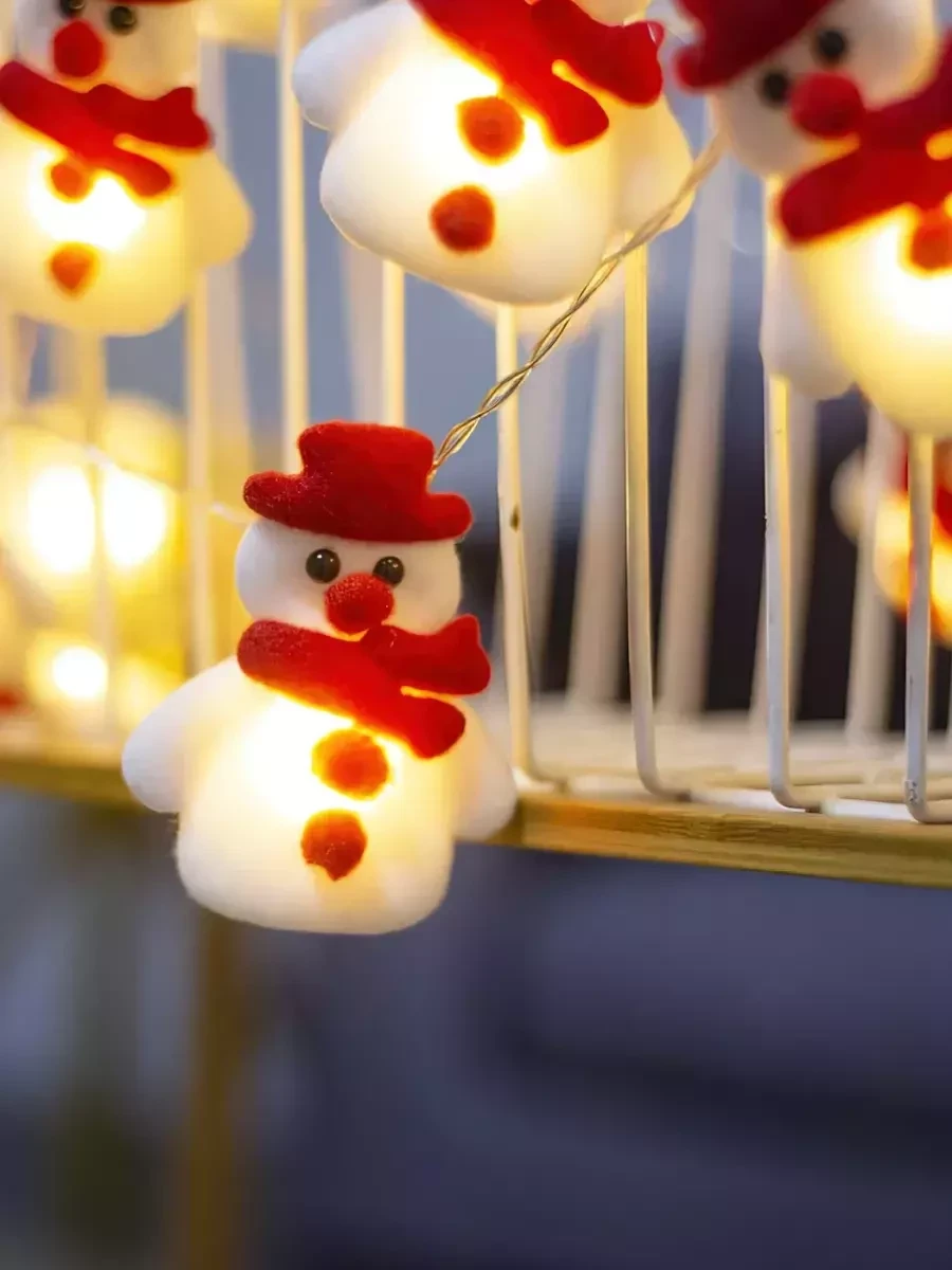Гирлянда интерьерная новогодняя Снеговики / декор для дома - фото 8 - id-p219077853