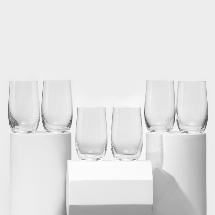 Набор стеклянных стаканов для воды «Анжела», 380 мл, 6 шт - фото 1 - id-p219079435