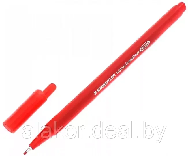 Ручка капиллярная STAEDTLER triplus broadliner 338, 0.8мм,трехгранная,цвет красный, корпус полипропилен - фото 1 - id-p219086048