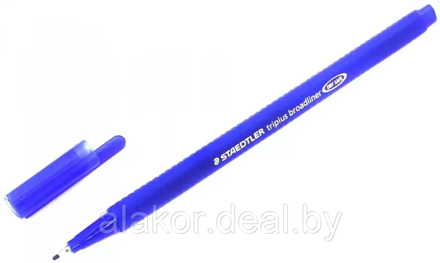 Ручка капиллярная STAEDTLER triplus broadliner 338, 0.8мм,трехгранная,цвет синий, корпус полипропилен - фото 1 - id-p219094819