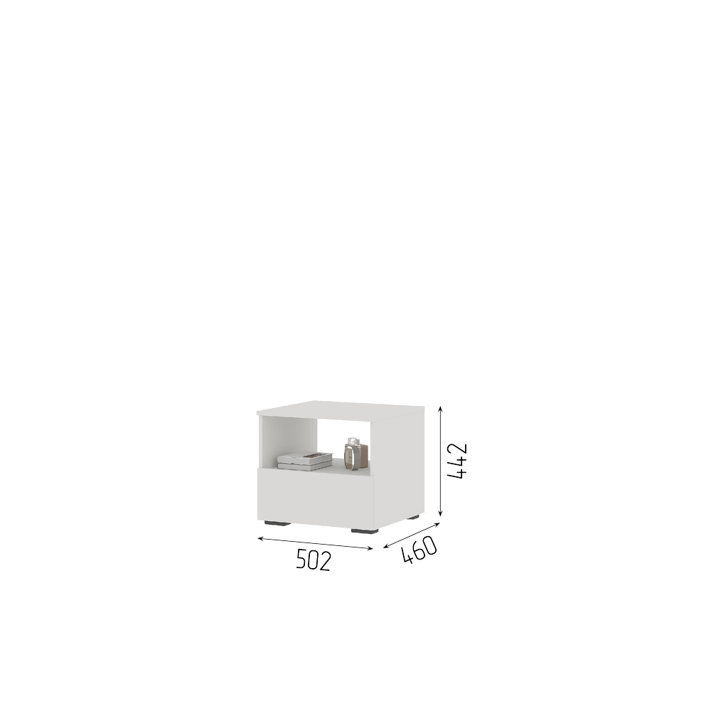 Тумба прикроватная Хелен ТБ-01 - Белый (Стендмебель) - фото 2 - id-p219138575