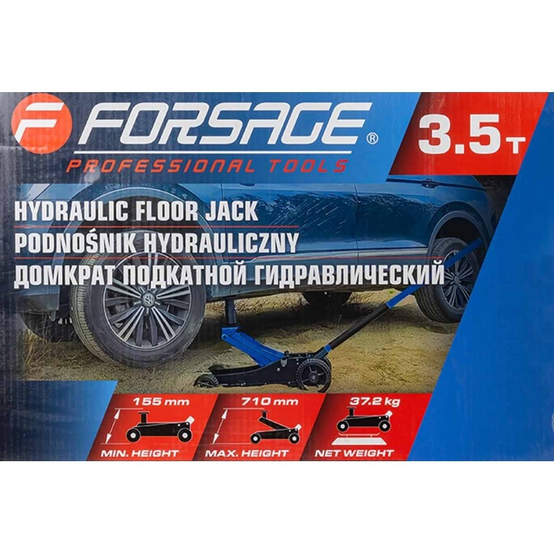 Домкрат подкатной гидравлический 3.5т (h min 155мм, h max 710мм) Forsage F-T830018Z MT - фото 4 - id-p219077969