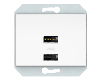 USB зарядное устройство двухместное 2xUSB 3,4 А без рамки, белый