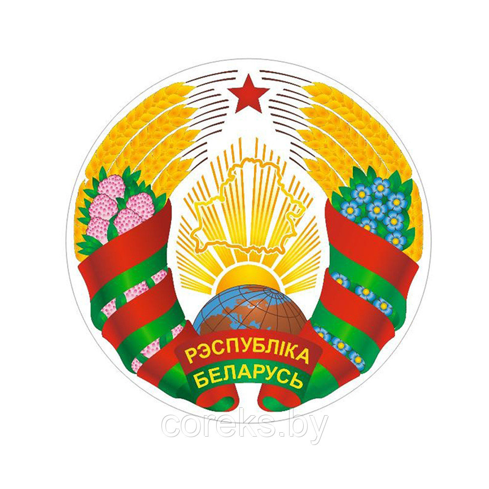 Наклейка "Герб Республики Беларусь" (диаметр 30 см) - фото 1 - id-p219157072