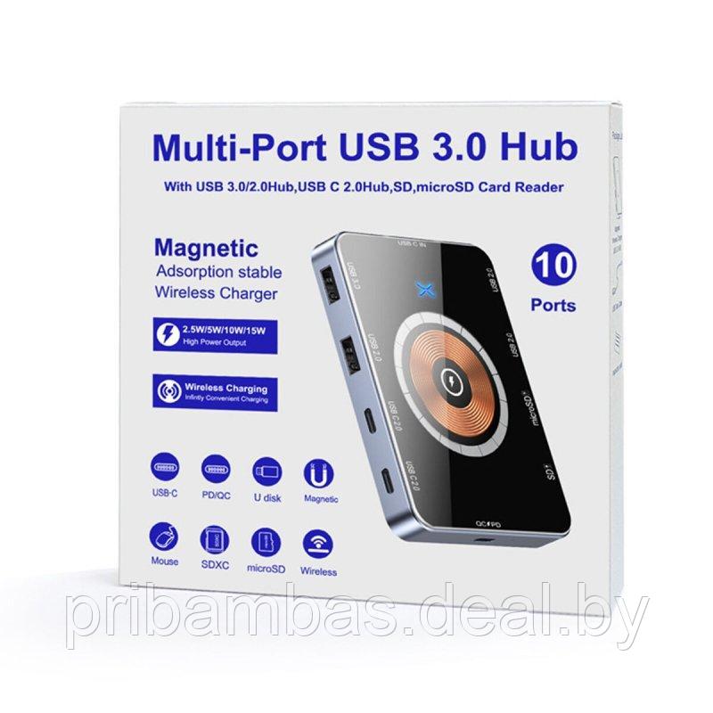Мультипорт (multi-ports, картридер, 10 Ports) Profit YC-7209 USB 3.0 Hub (MicroSD, SDXC, Udisk, 1*US - фото 1 - id-p219065882
