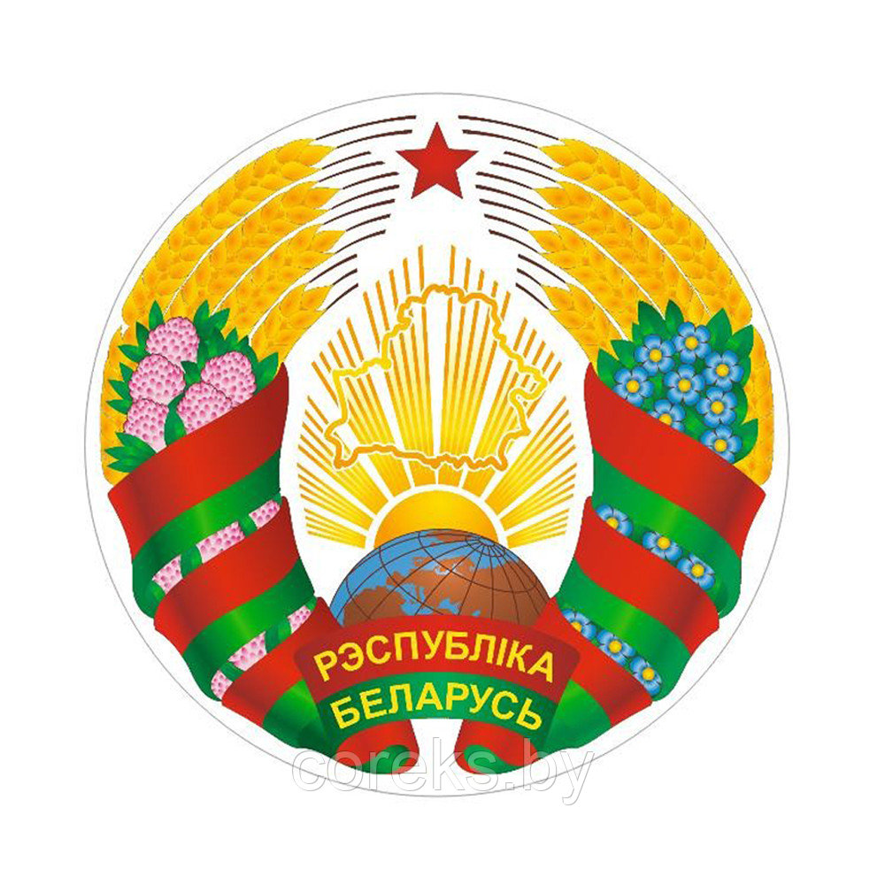 Наклейка "Герб Республики Беларусь" (диаметр 40 см) - фото 1 - id-p219157761
