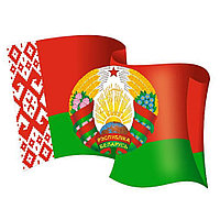 Наклейка герб с флагом Республики Беларусь (размер 37*32 см)