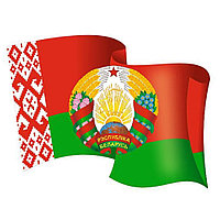 Наклейка герб с флагом Республики Беларусь (размер 37*27 см)