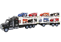Детский игровой набор Автовоз 666-93A для мальчиков, фура, трейлер, грузовик с машинками