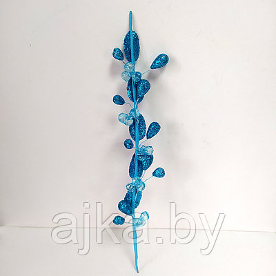 Веточка декоративная 30 см, голубая