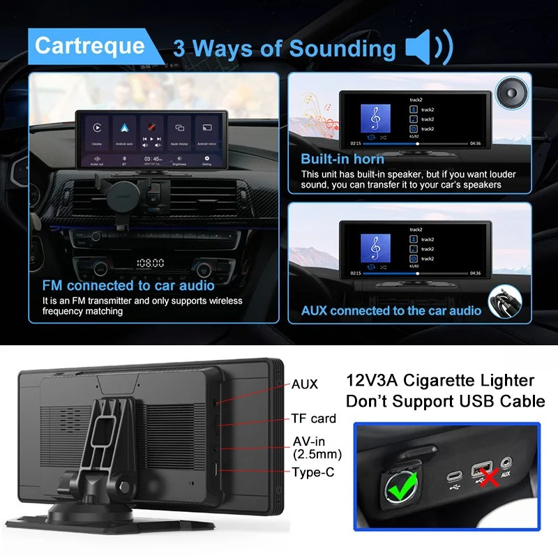 Автомобильный видеорегистратор Carplay 10,26" (2K+1080P двойная запись) + камера заднего вида - фото 3 - id-p219190497