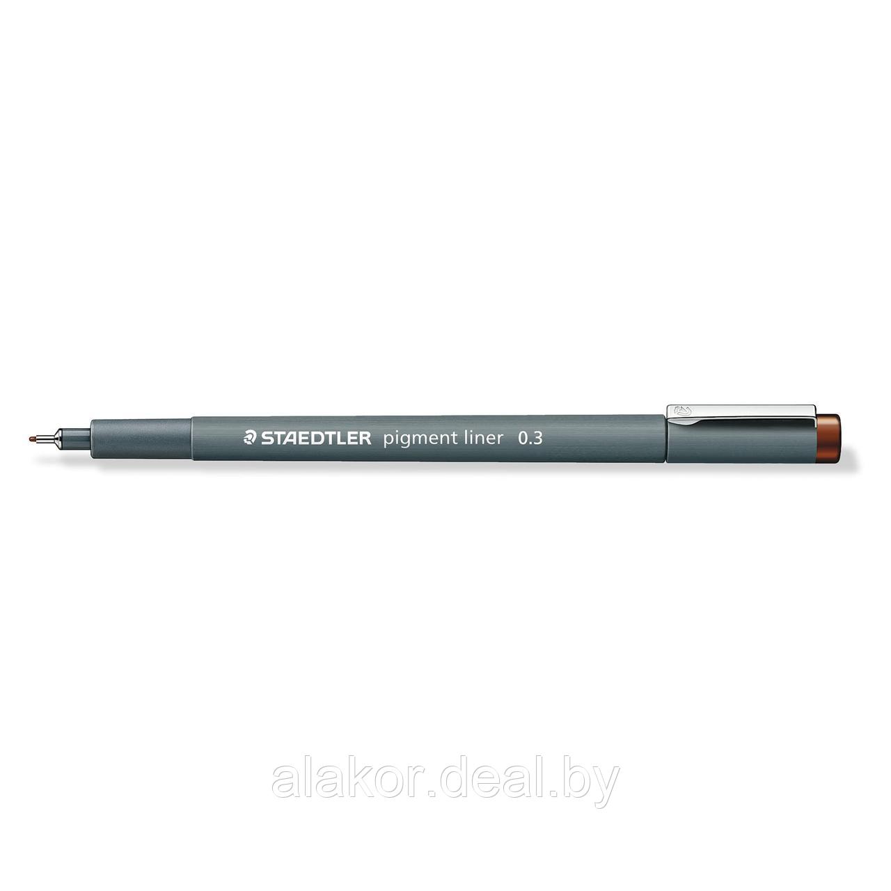 Ручка капиллярная STAEDTLER pigment liner 308-03, 0.3мм,цвет коричневый, корпус полипропилен - фото 1 - id-p219189911