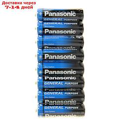 Батарейка солевая Panasonic General Purpose, AA, R6-8S, 1.5В, спайка, 8 шт.