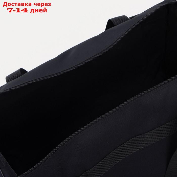 Сумка дорожная, отдел на молнии, 3 наружных кармана, длинный ремень, цвет чёрный - фото 3 - id-p219074568