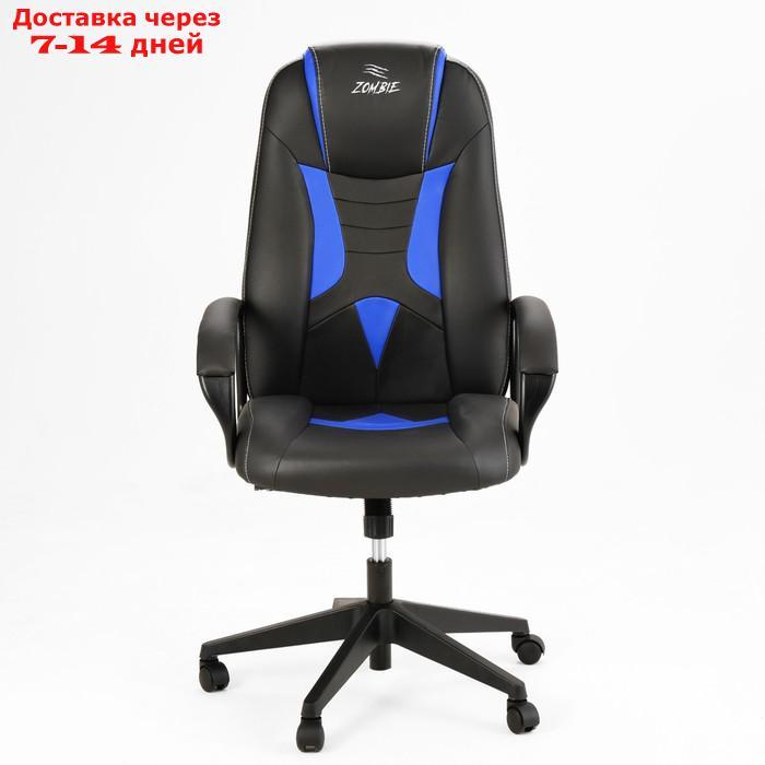 Кресло игровое Zombie 8 черный/синий, эко.кожа, крестовина пластик - фото 2 - id-p219075755