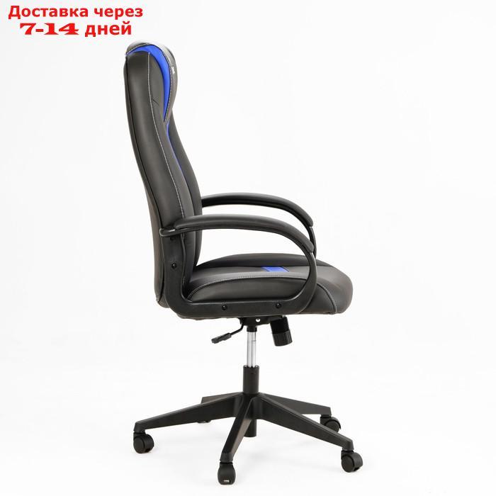 Кресло игровое Zombie 8 черный/синий, эко.кожа, крестовина пластик - фото 3 - id-p219075755
