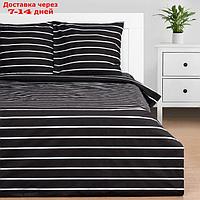 Постельное бельё Этель Дуэт Black stripes 143х215 см-2шт, 220х240 см, 70х70см-2шт, 100% хлопок, поплин