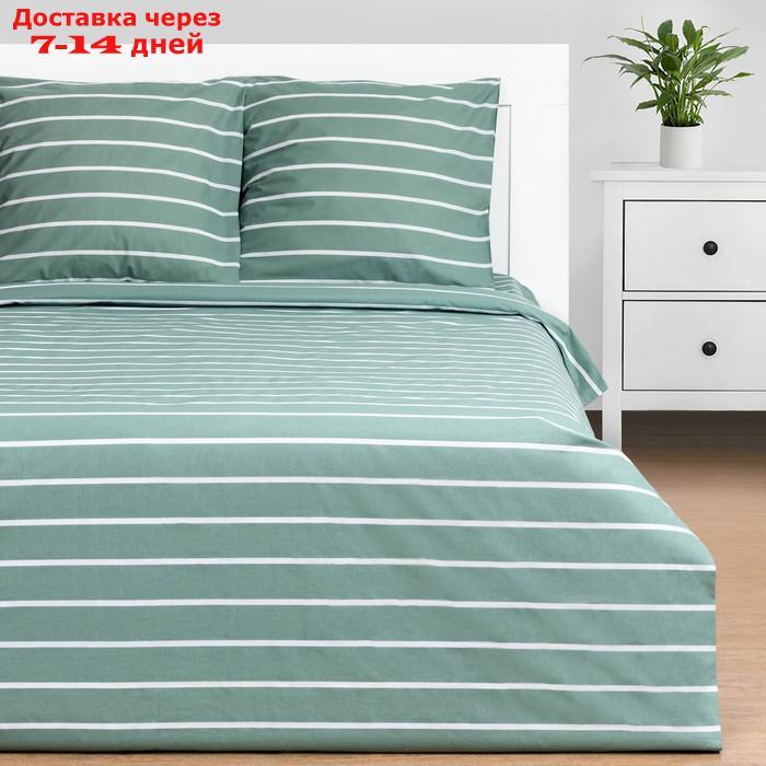 Постельное бельё Этель Дуэт Mint stripes 143х215 см-2шт, 220х240см, 70х70см-2шт, 100% хлопок, поплин - фото 1 - id-p219075837