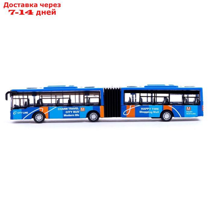 Автобус металлический "Городской транспорт", инерционный, масштаб 1:64, цвет синий - фото 2 - id-p219072644