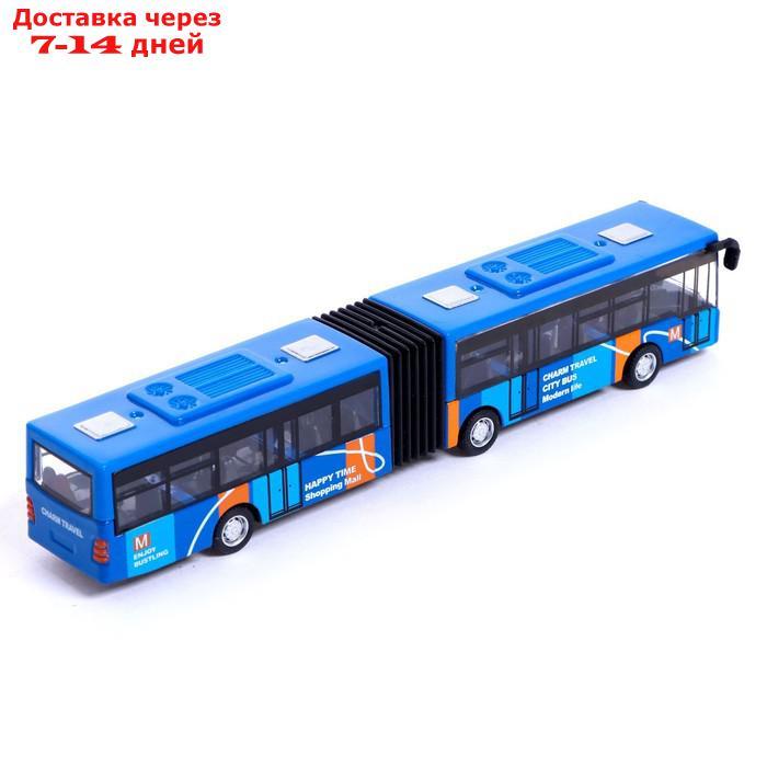 Автобус металлический "Городской транспорт", инерционный, масштаб 1:64, цвет синий - фото 3 - id-p219072644