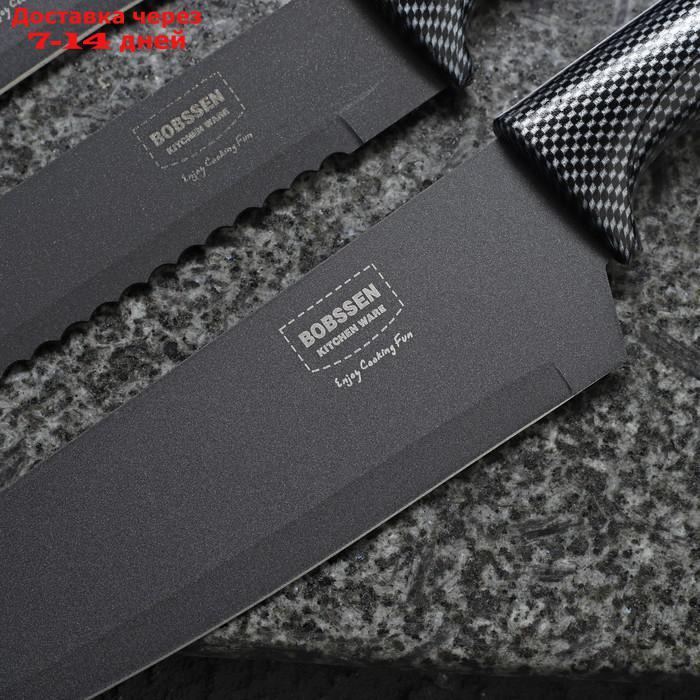Набор кухонных ножей "Гипноз", 6 предметов, цвет чёрный - фото 3 - id-p219074853