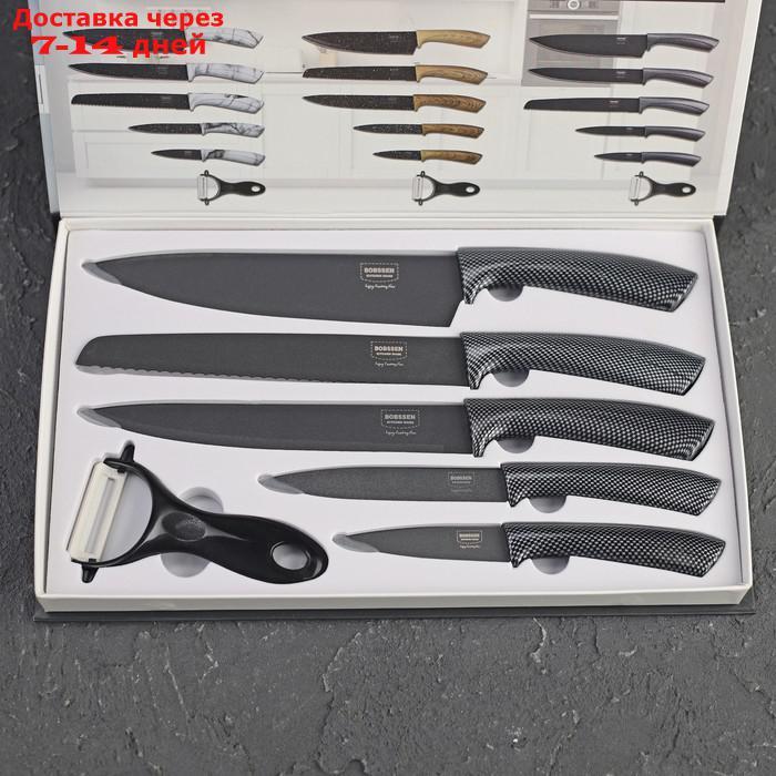 Набор кухонных ножей "Гипноз", 6 предметов, цвет чёрный - фото 9 - id-p219074853