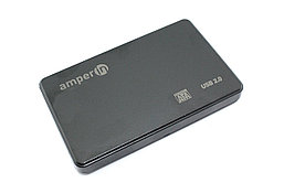 Корпус для жесткого диска Amperin AM25U2PB 2,5", USB 2.0, пластиновый, черный