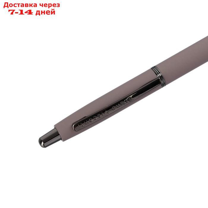 Ручка шариковая автоматическая SAN REMO 1.0 мм, металлический серый корпус, синий стержень, в тубусе - фото 3 - id-p219073555