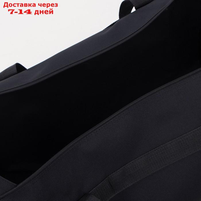 Сумка дорожная, отдел на молнии, 3 наружных кармана, длинный ремень, цвет серый/чёрный - фото 3 - id-p219073573